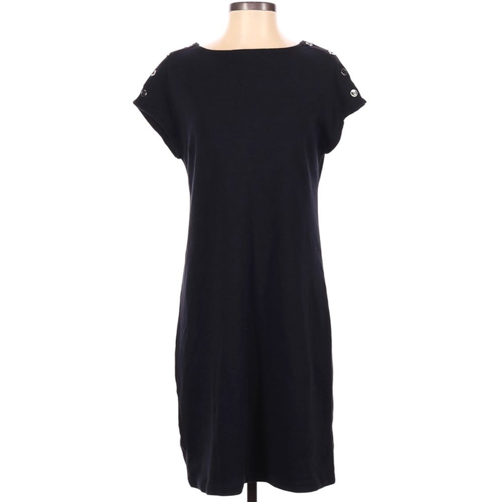 Talbots Petites Navy Cotton Shift Dress